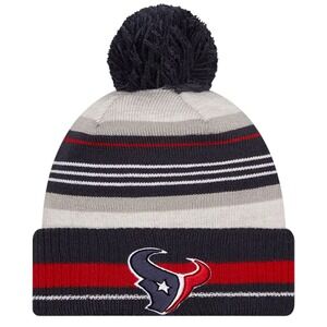 New Era Houston Texans NFL Gray Navy Red Cuffed Knit Winter Beanie Cap Hat OSFM